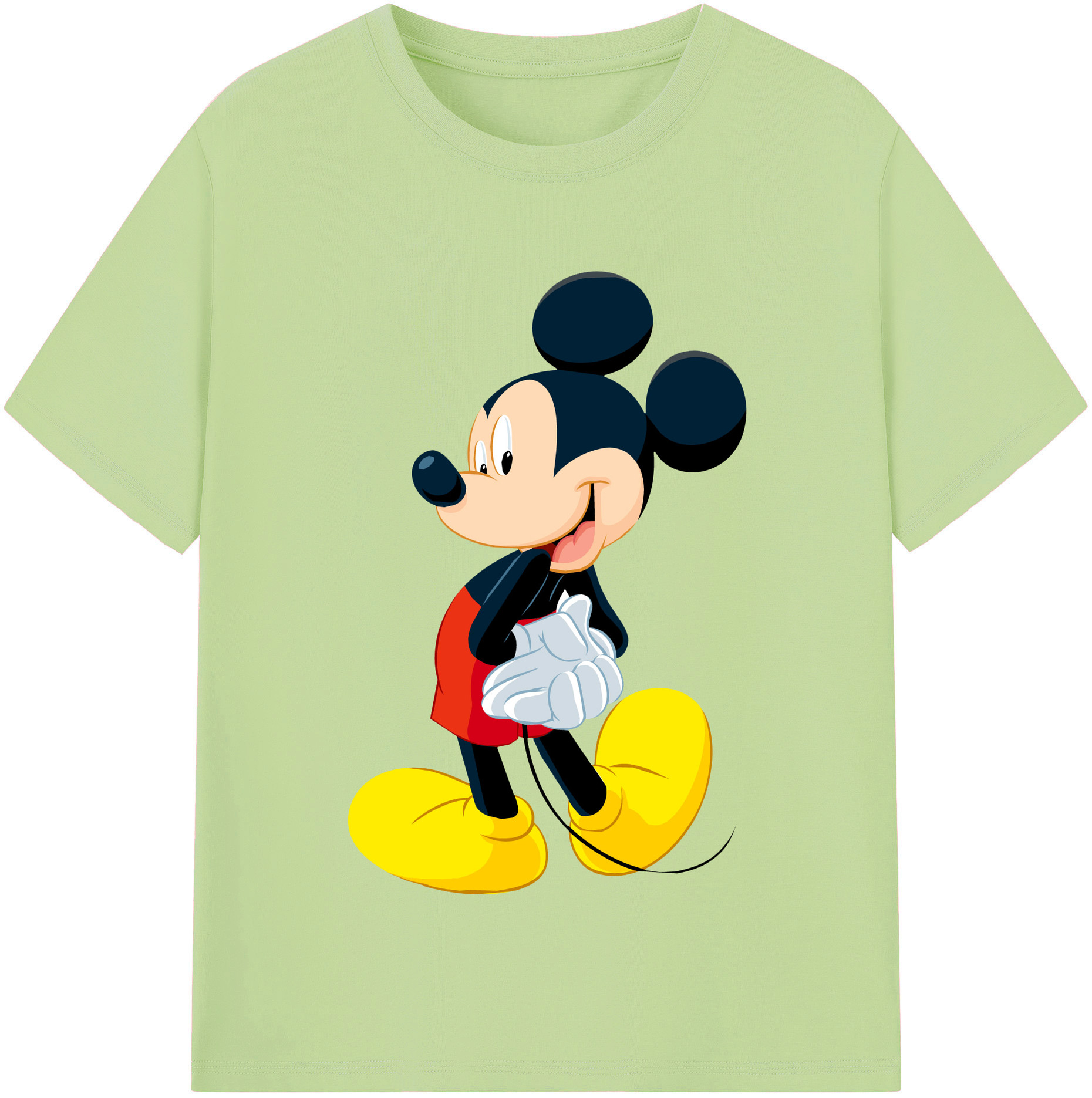 （画像用） ミッキーマウス Mickey Mouse 綿100％半袖Tシャツ（フロントプリント）